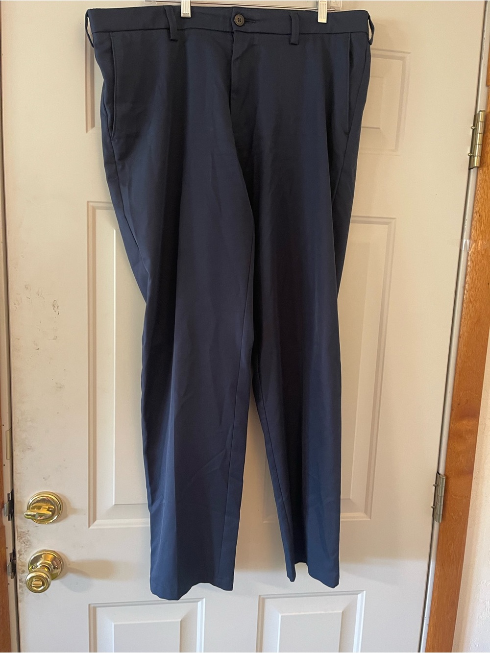 Haggar pants H26 mens  38/32 slim fit 4 way stretch Med blue Heather